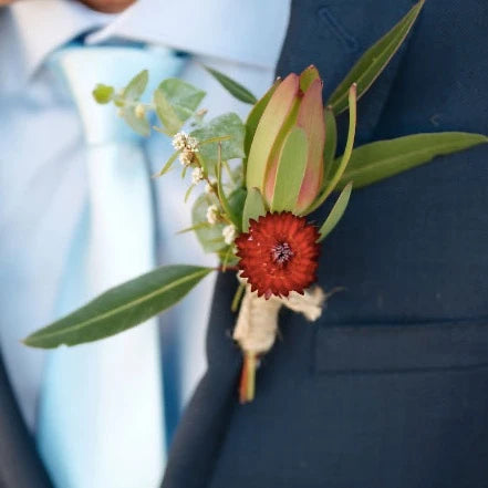 sustainable, australian floristry wedding lapel